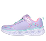 Skechers Girls Lighted Hearts Sneakers - Lavender Multi