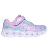 Skechers Girls Lighted Hearts Sneakers - Lavender Multi