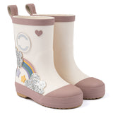 Mikk-Line Gummistøvler, Rainbow Patch - White Swan