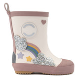 Mikk-Line Gummistøvler, Rainbow Patch - White Swan