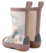Mikk-Line Gummistøvler, Rainbow Patch - White Swan