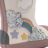 Mikk-Line Gummistøvler, Rainbow Patch - White Swan