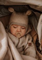 Mikk-Line Uld Elefanthue m. ører - Melange Offwhite