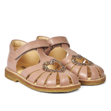 Angulus Hjerte Sandaler - Mørk Fersken/Multi Glitter