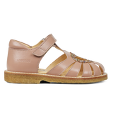 Angulus Hjerte Sandaler - Mørk Fersken/Multi Glitter