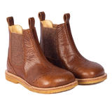Angulus Chelsea Støvle m. Brogue-mønster - Cognac