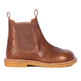 Angulus Chelsea Støvle m. Brogue-mønster - Cognac