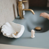 Mushie Finger Tandbørste - Cambridge Blue/Shifting Sand