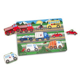 Melissa & Doug Knop Træ Puslespil - Køretøjer