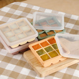 haakaa Silikone Frysebakke m. låg, 9 rum - Pea Green