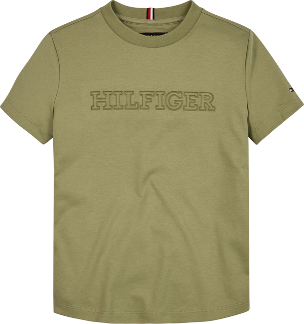 Tommy Hilfiger Debossed Monotype T-Shirt - Faded Olive