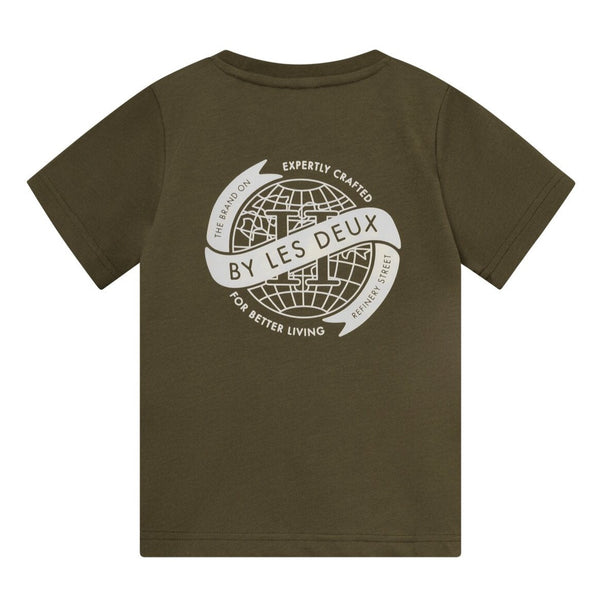 LES DEUX Globe T-Shirt - Olive Night