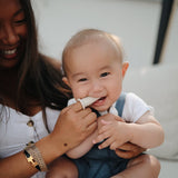 Mushie Finger Tandbørste - Cambridge Blue/Shifting Sand