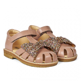 Angulus Sandaler m. Sløjfe - Mørk Peach/Multi Glitter