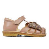 Angulus Sandaler m. Sløjfe - Mørk Peach/Multi Glitter