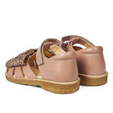 Angulus Sandaler m. Sløjfe - Mørk Peach/Multi Glitter