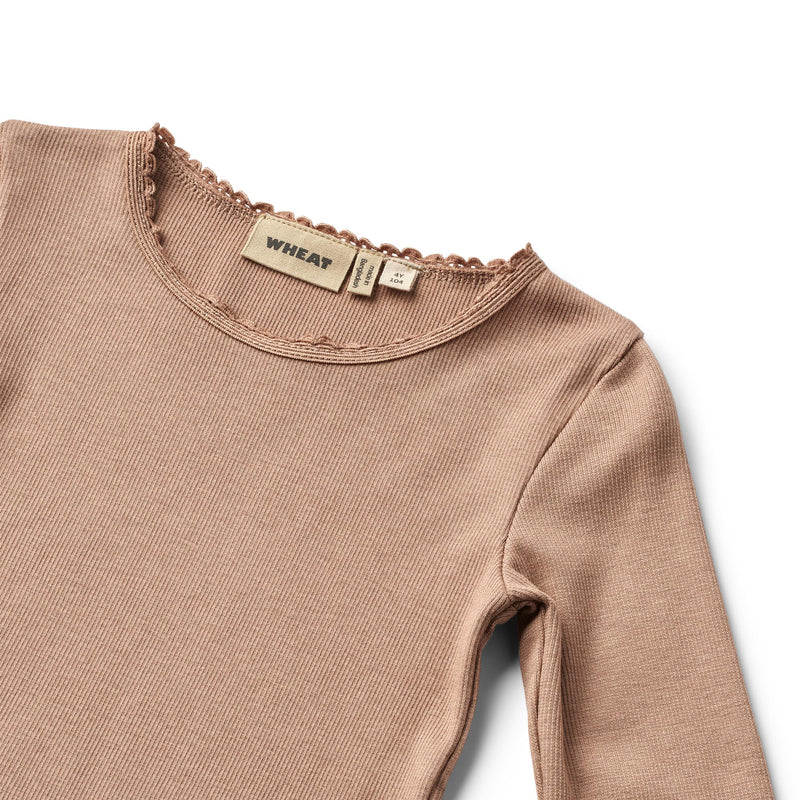 Wheat Rib Bluse Reese - Nougat Rose