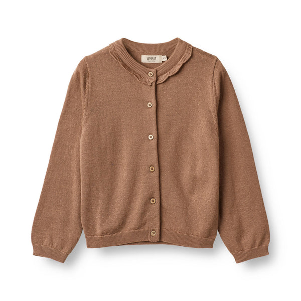 Wheat Uld Strik Cardigan Amy - Berry Dust