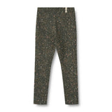 Wheat Jersey Leggings Jules - Black Coal Small Flowers