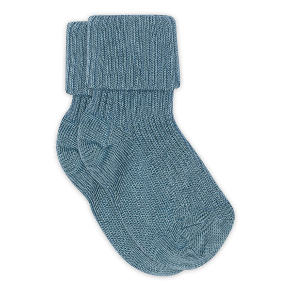 MP Kids Rib Strømper, Bomuld - Provincial Blue