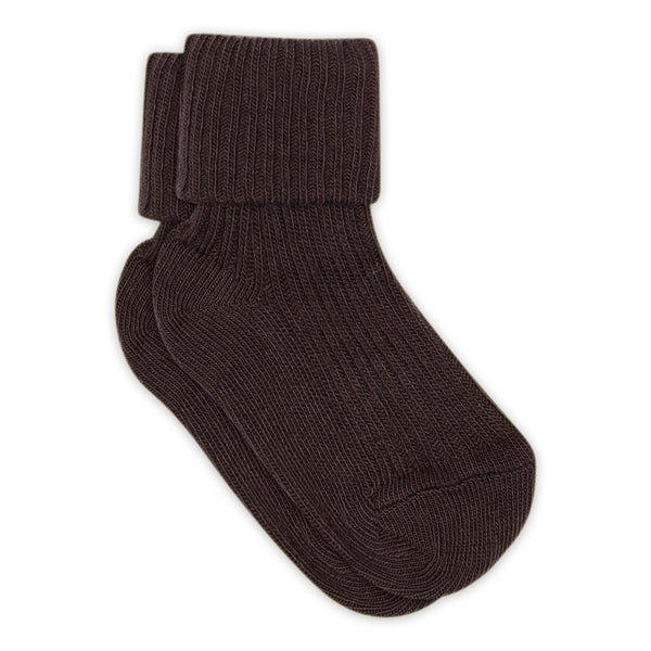 MP Kids Rib Strømper, Bomuld - Dark Brown