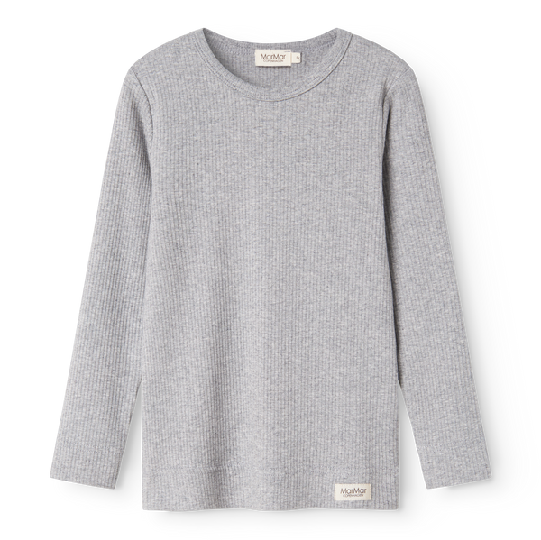 MarMar Modal Plain Bluse - Light Grey Melange