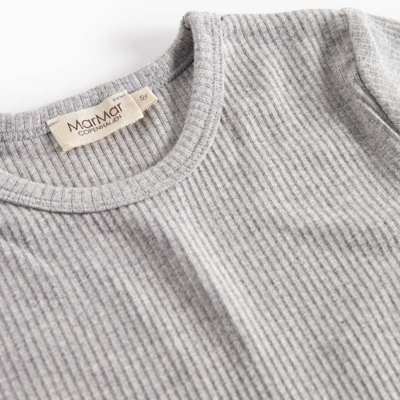 MarMar Modal Plain Bluse - Light Grey Melange