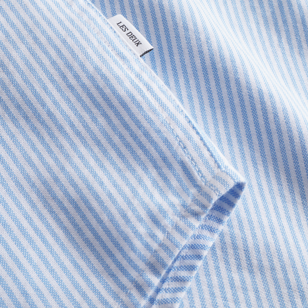 Les Deux Konrad Oxford Skjorte - Light Blue Stripe