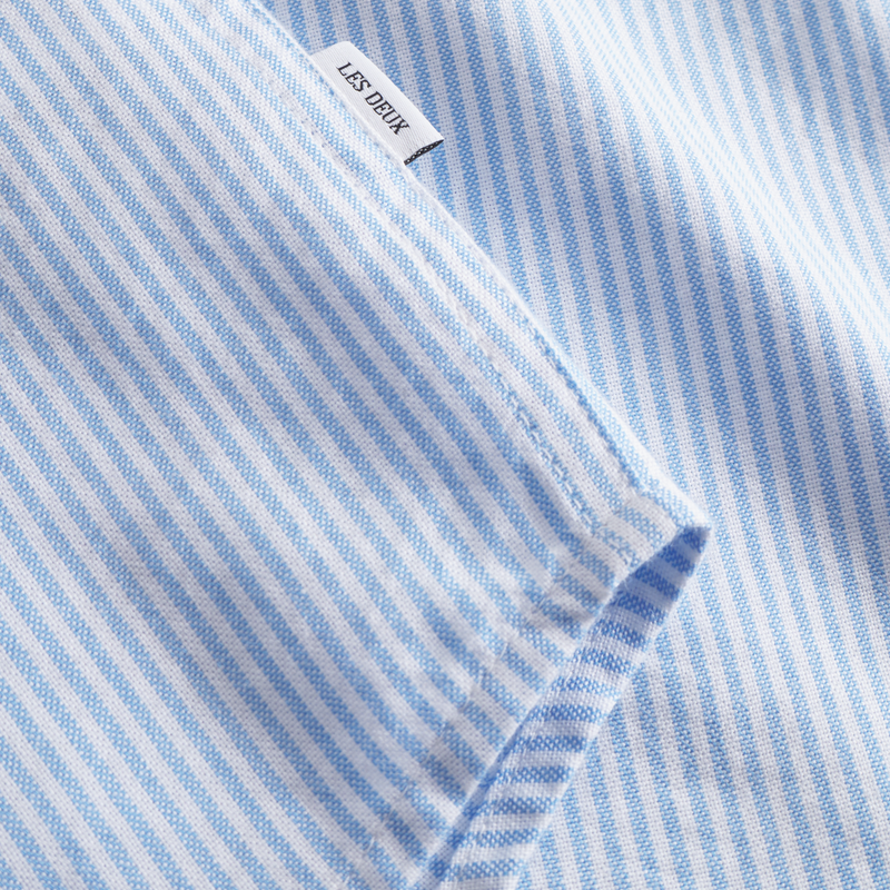 Les Deux Konrad Oxford Skjorte - Light Blue Stripe