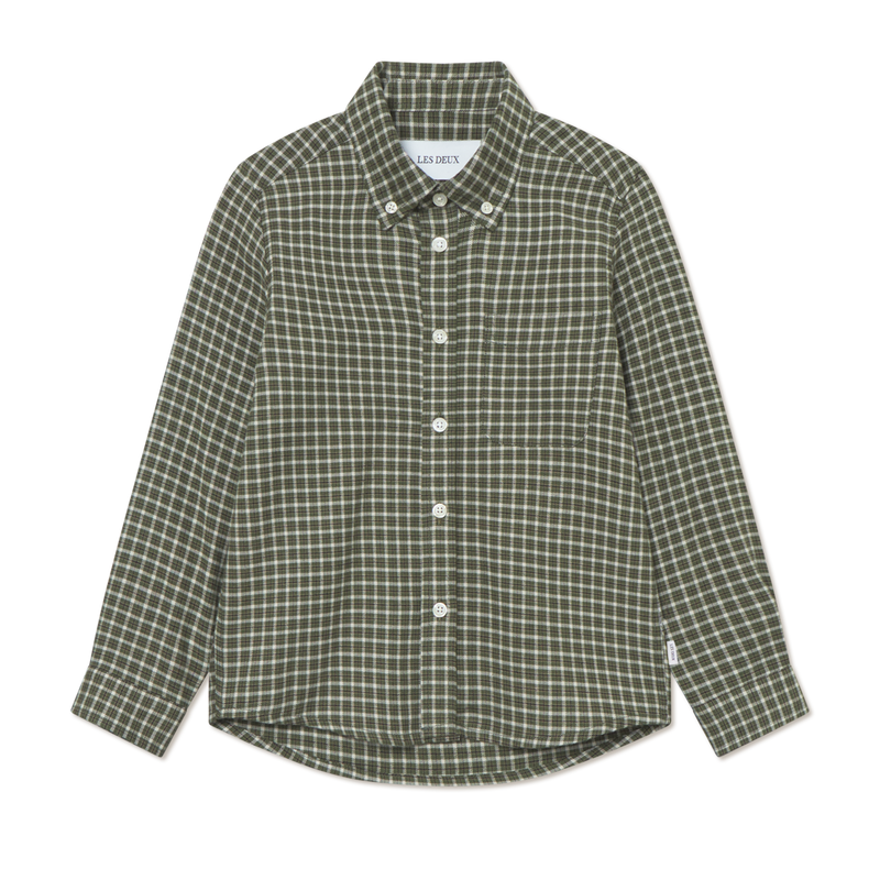 Les Deux Konrad Check Flannel Skjorte - Light Sand