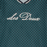 Les Deux Check Mesh T-Shirt - Mediterranea Green