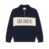 Les Deux Zipper Rugby Sweatshirt - Dark Navy Blue