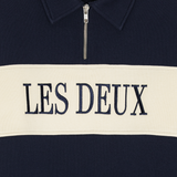 Les Deux Zipper Rugby Sweatshirt - Dark Navy Blue