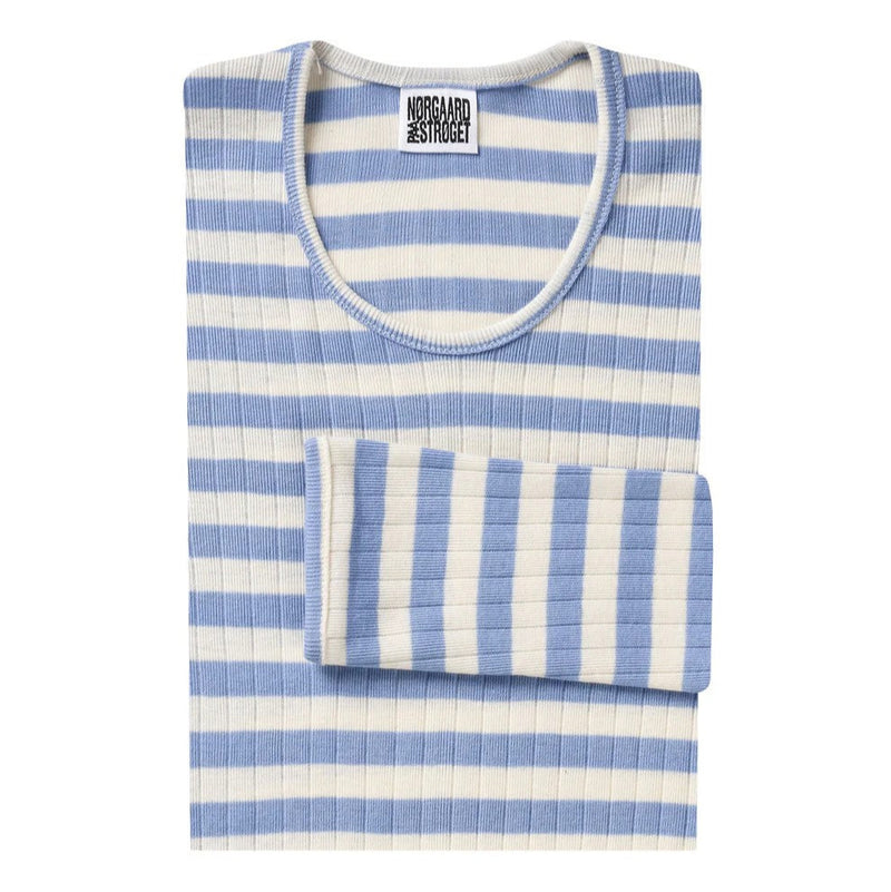 NØRGAARD PAA STRØGET 101 Kids Bluse - Light Blue/Ecru