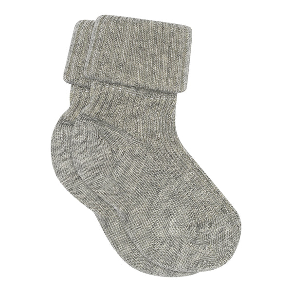 MP Kids Rib Strømper, Bomuld - Grey Melange