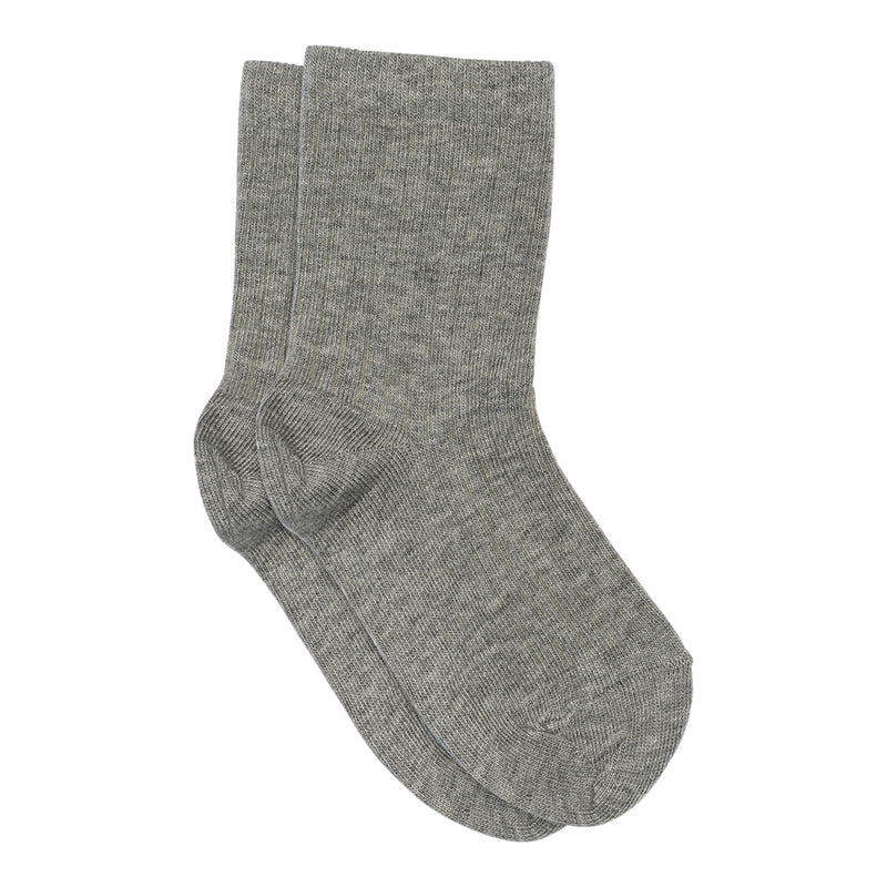 MP Kids Rib Strømper, Bomuld - Grey Melange