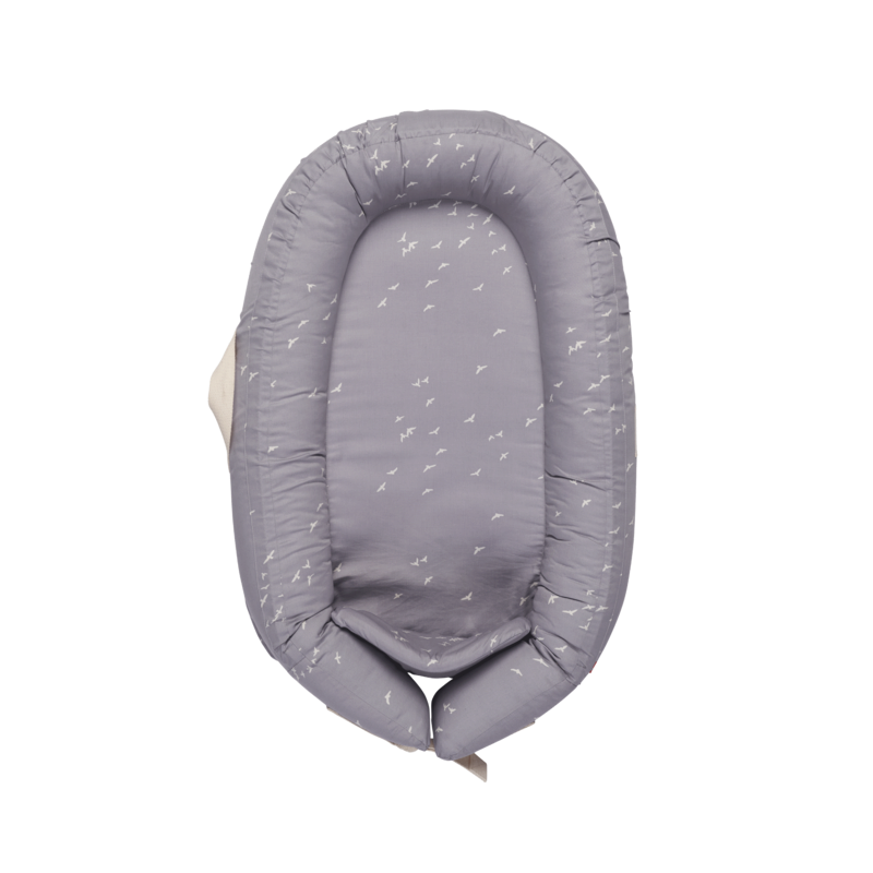 Voksi Babynest Premium - Moon Stone Grey Flying