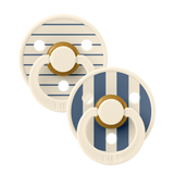 Bibs Studio Colour Natural Pin, 2-pack - Ivory Steel Blue Mix