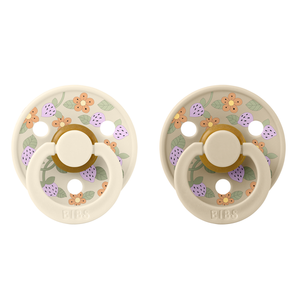 Bibs x Liberty Colour Natural, 2-pack - Strawberries Ivory Mix