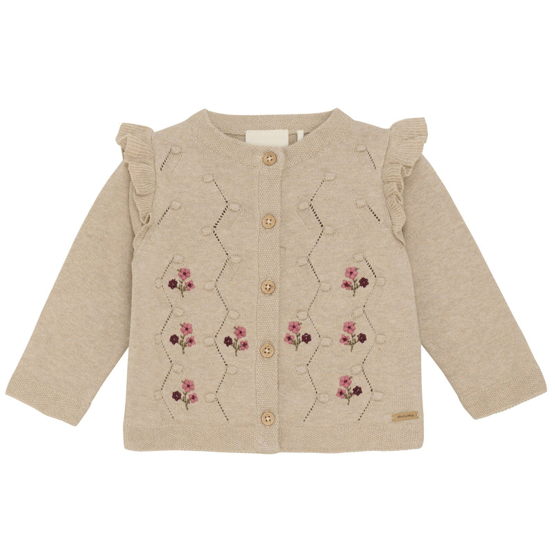 minymo Strik Cardigan - Beige Melange