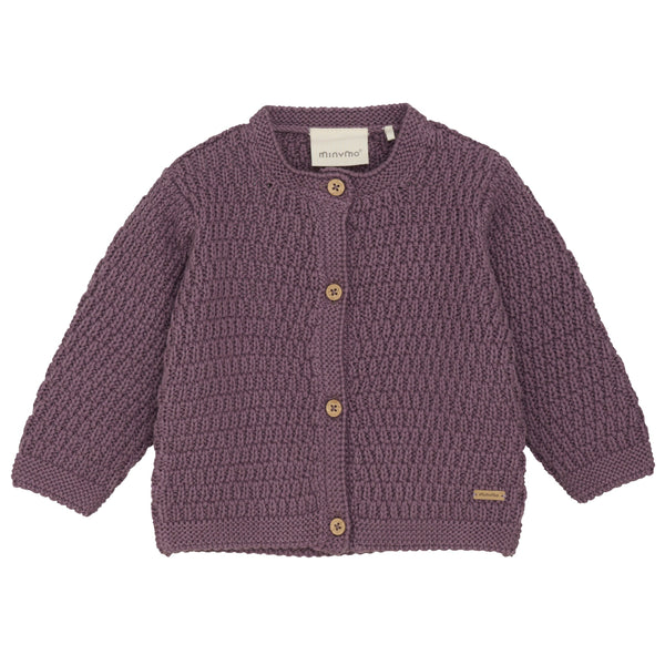 minymo Strik Cardigan - Black Plum