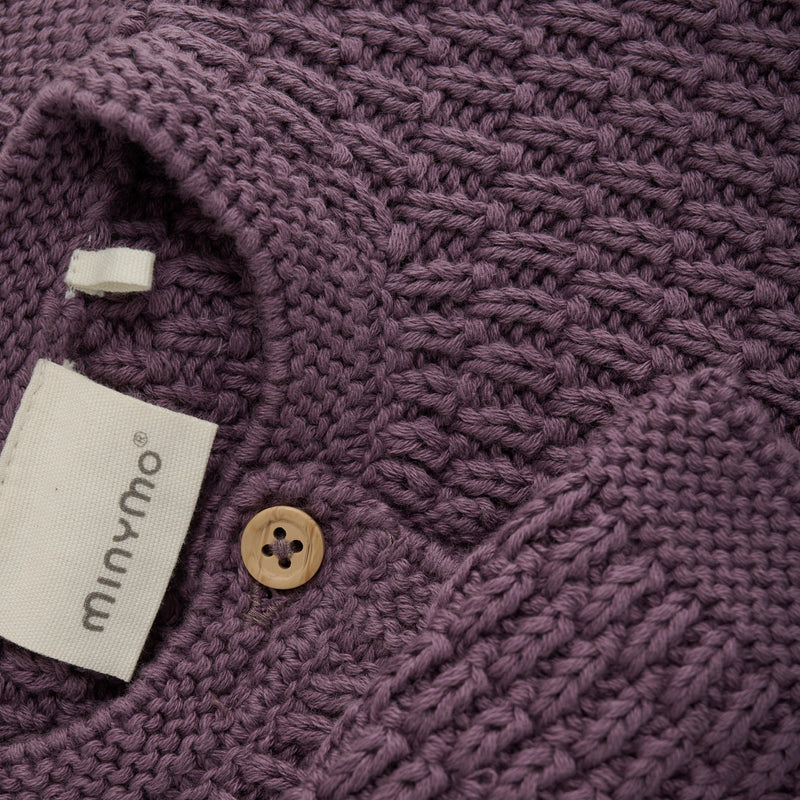 minymo Strik Cardigan - Black Plum