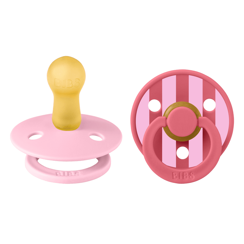 Bibs Studio Colour Natural Pin, 2-pack - Baby Pink/Coral Mix