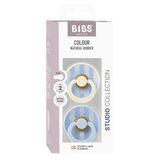 Bibs Studio Colour Natural Pin, 2-pack - Baby Blue Mix