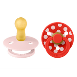 Bibs Studio Colour Natural Polka, 2-pak - Blossom/Candy Apple