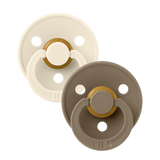 Bibs Colour Natural Rubber, 2-pak - Dark Oak/Ivory