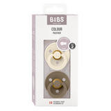 Bibs Colour Natural Rubber, 2-pak - Dark Oak/Ivory