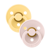 Bibs Colour Natural Rubber, 2-pak - Pale Butter/Petal