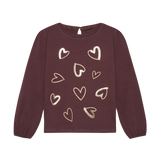 Minymo Heart Bluse - Huckleberry