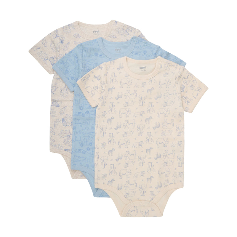 Pippi Body m. kort ærme - Light Blue